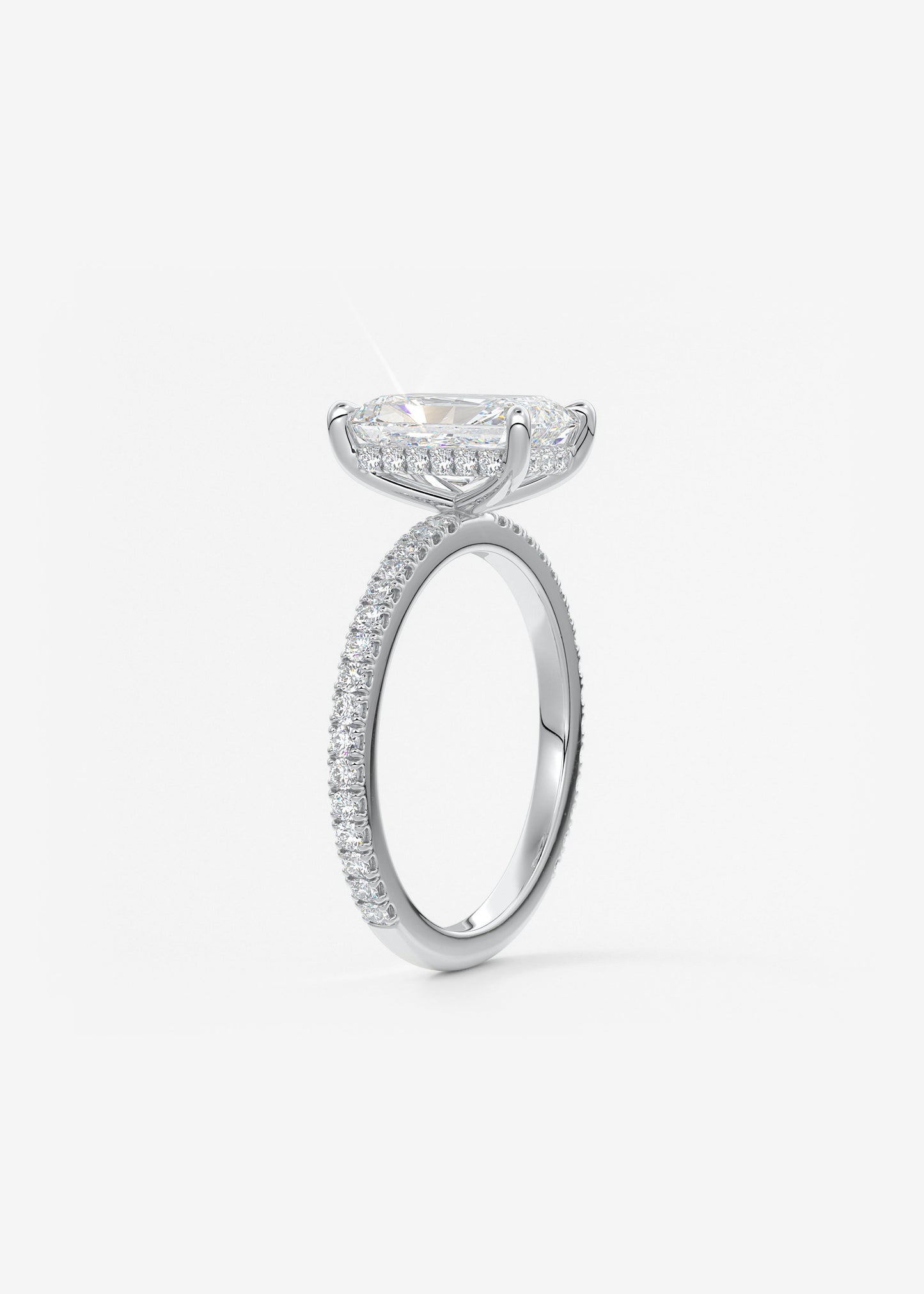 Oval Solitaire With Raised Basket Gallery Lab Grown Diamond Engagement Ring
