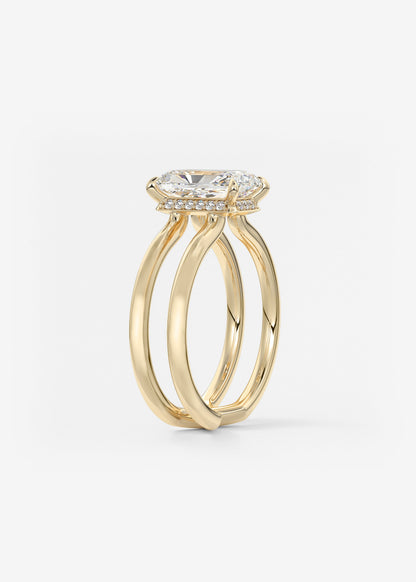 Oval Solitaire With Raised Basket Gallery Lab Grown Diamond Engagement Ring