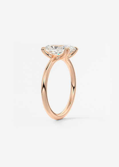 Oval Solitaire With Raised Basket Gallery Lab Grown Diamond Engagement Ring