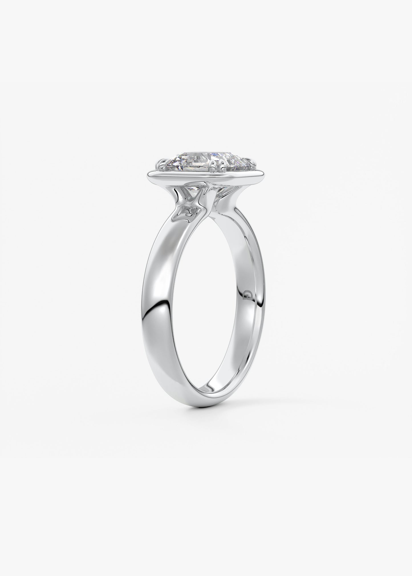 Oval Solitaire With Raised Basket Gallery Lab Grown Diamond Engagement Ring