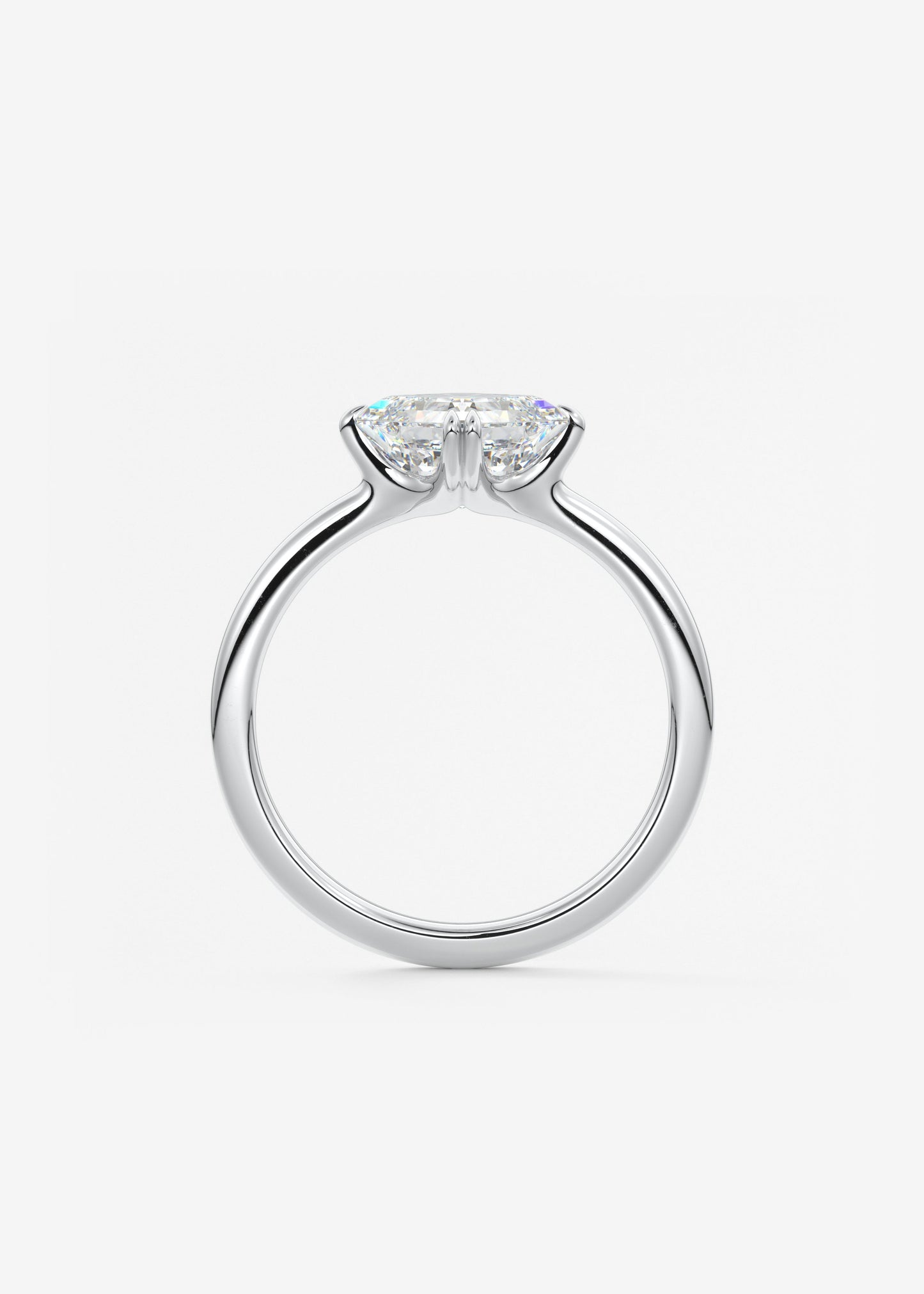Oval Solitaire With Raised Basket Gallery Lab Grown Diamond Engagement Ring