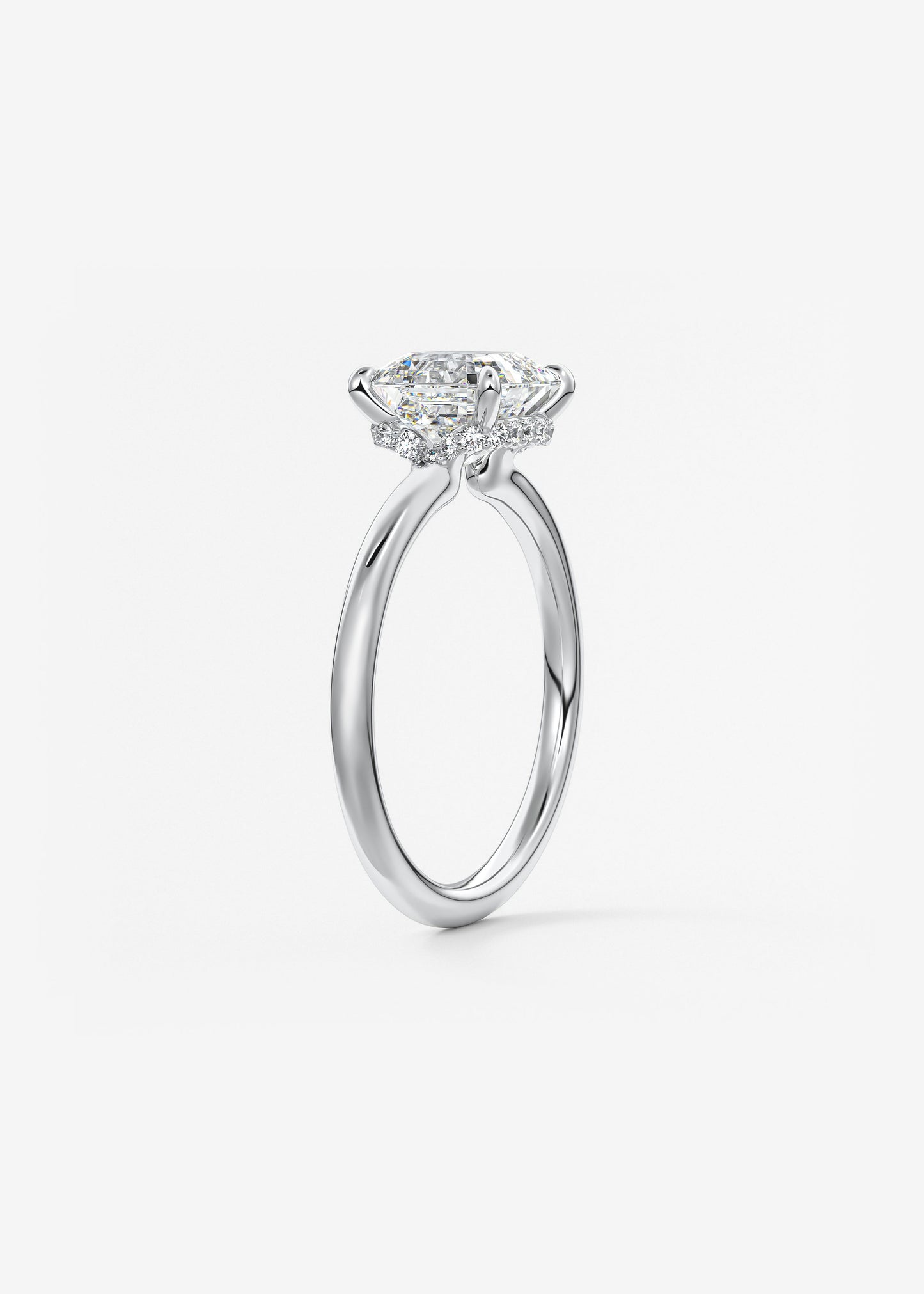 Oval Solitaire With Raised Basket Gallery Lab Grown Diamond Engagement Ring
