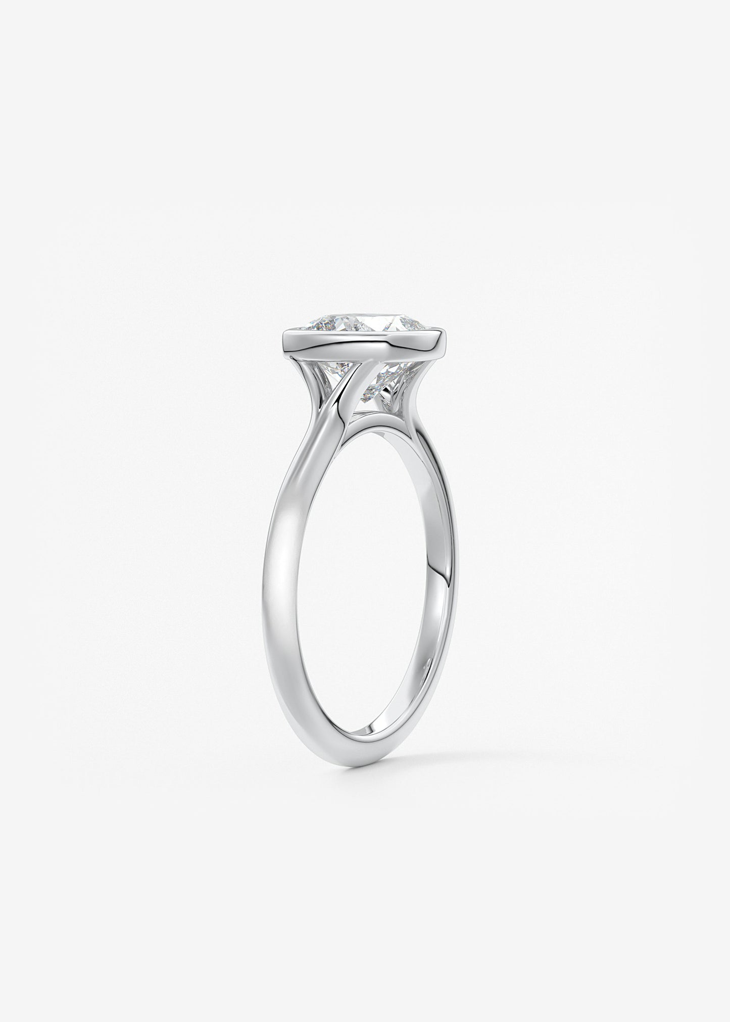 Oval Solitaire With Raised Basket Gallery Lab Grown Diamond Engagement Ring