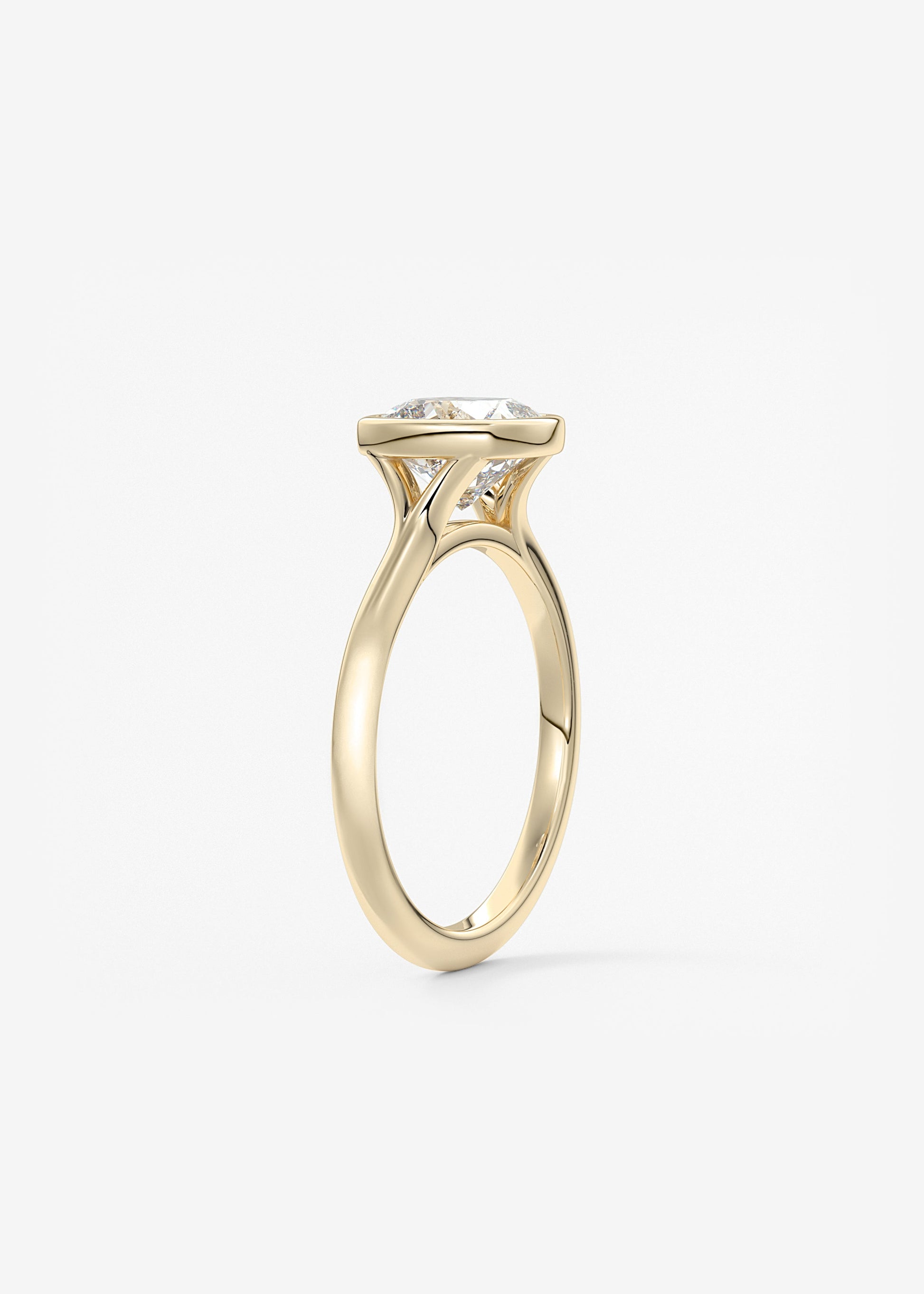 Oval Solitaire With Raised Basket Gallery Lab Grown Diamond Engagement Ring
