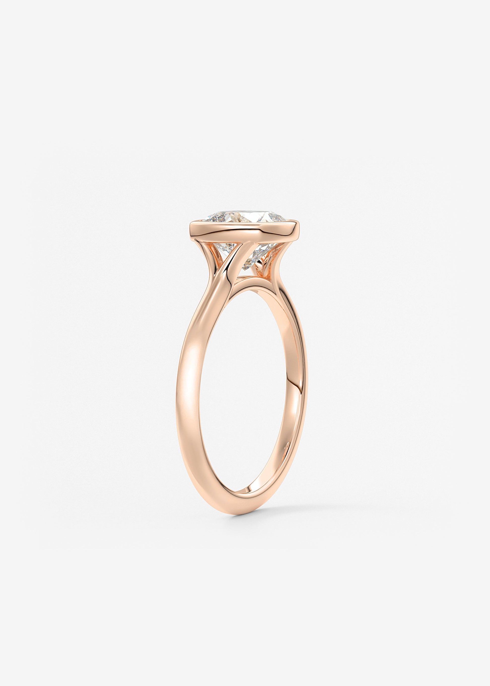 Oval Solitaire With Raised Basket Gallery Lab Grown Diamond Engagement Ring
