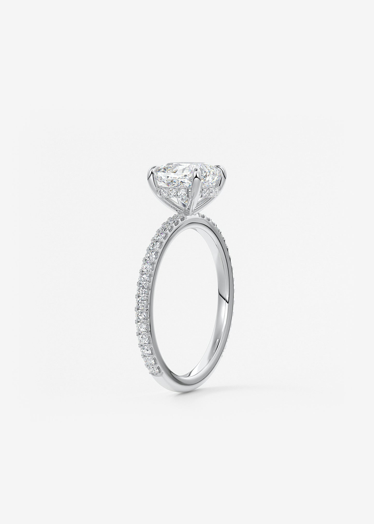 Oval Solitaire With Raised Basket Gallery Lab Grown Diamond Engagement Ring