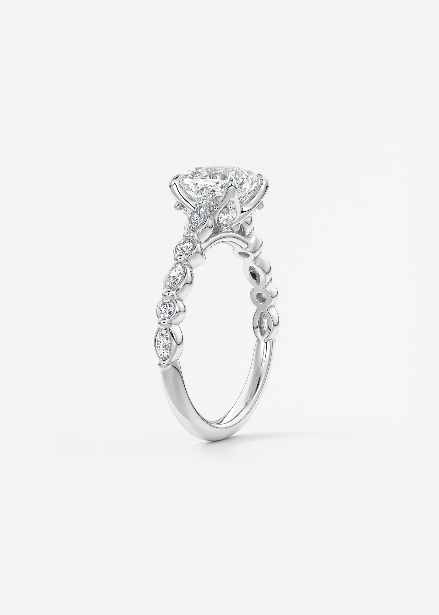 Oval Solitaire With Raised Basket Gallery Lab Grown Diamond Engagement Ring
