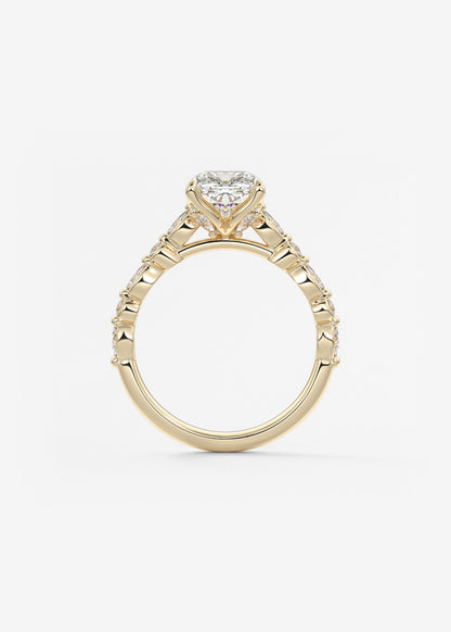 Oval Solitaire With Raised Basket Gallery Lab Grown Diamond Engagement Ring
