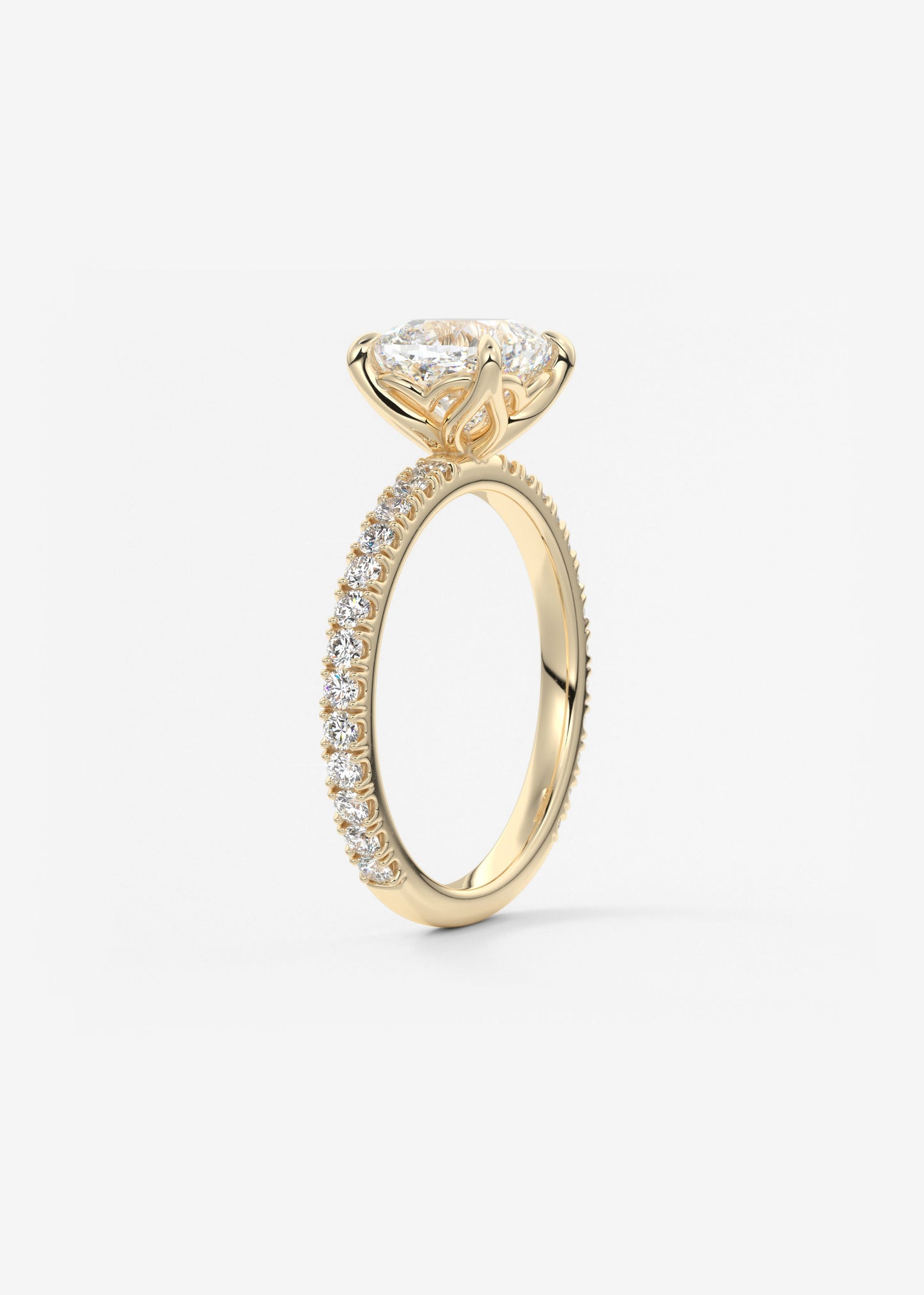 Oval Solitaire With Raised Basket Gallery Lab Grown Diamond Engagement Ring
