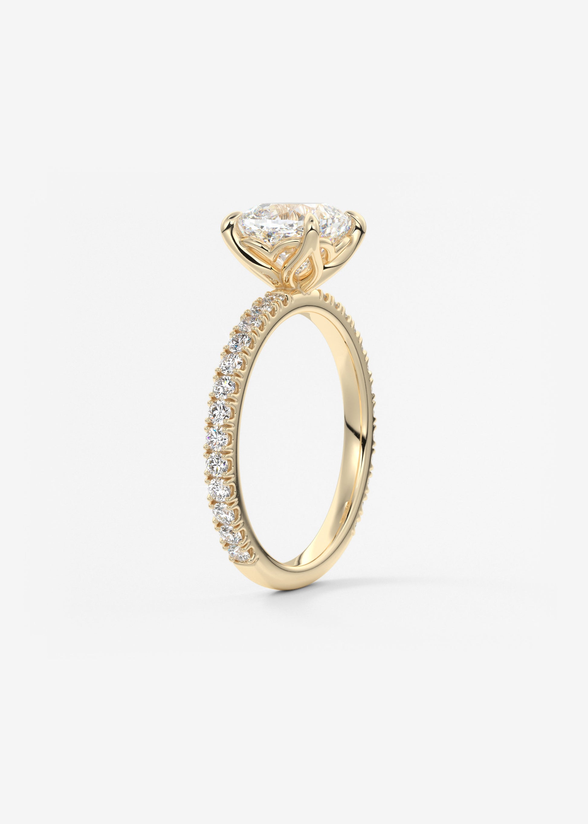 Oval Solitaire With Raised Basket Gallery Lab Grown Diamond Engagement Ring