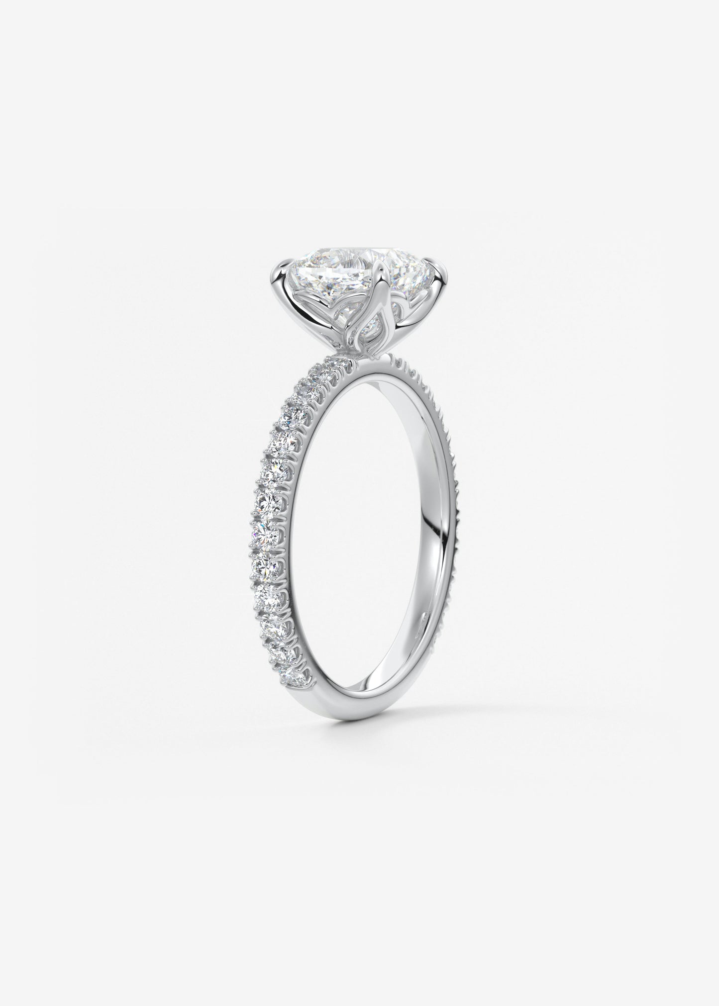 Oval Solitaire With Raised Basket Gallery Lab Grown Diamond Engagement Ring