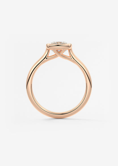 Oval Solitaire With Raised Basket Gallery Lab Grown Diamond Engagement Ring
