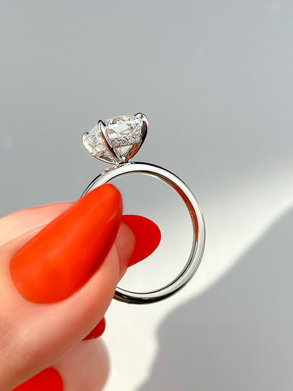 Oval Solitaire With Raised Basket Gallery Lab Grown Diamond Engagement Ring