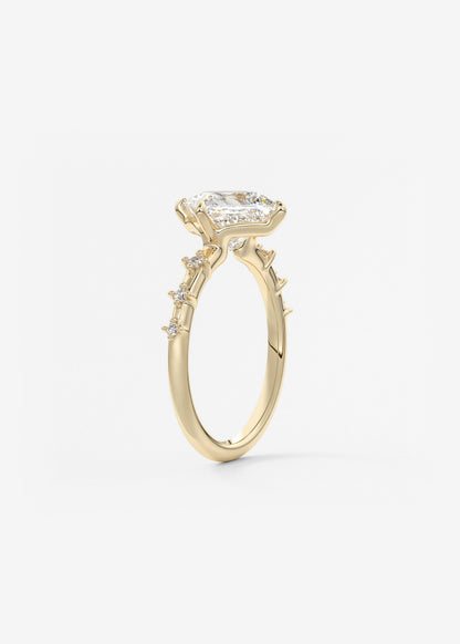 Oval Solitaire With Raised Basket Gallery Lab Grown Diamond Engagement Ring