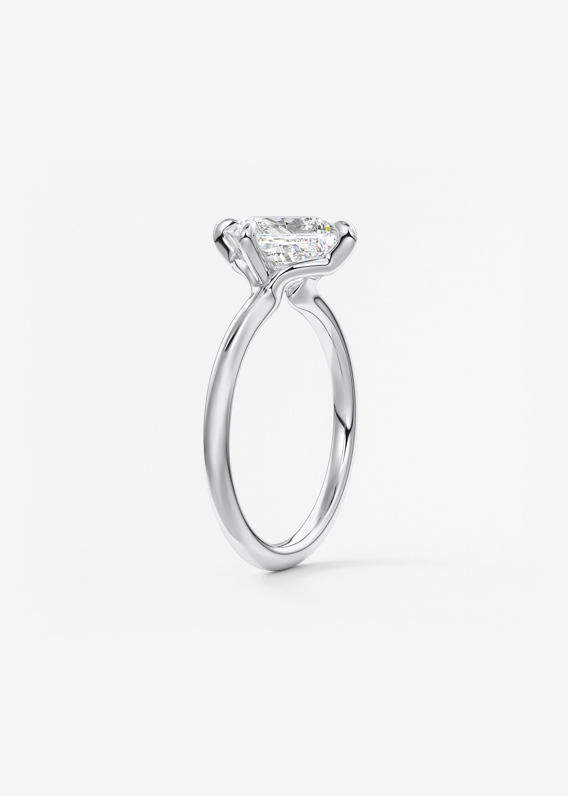 Oval Solitaire With Raised Basket Gallery Lab Grown Diamond Engagement Ring