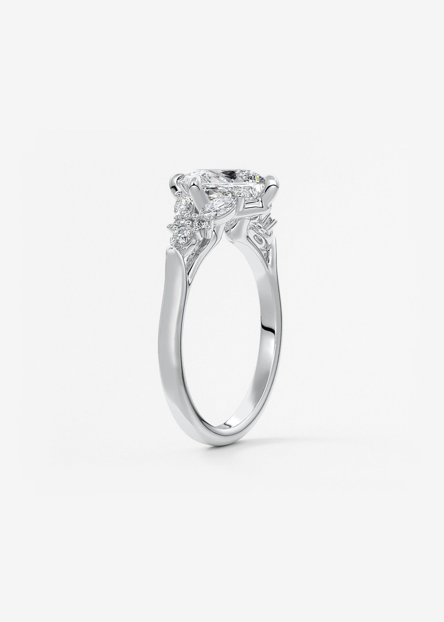 Oval Solitaire With Raised Basket Gallery Lab Grown Diamond Engagement Ring