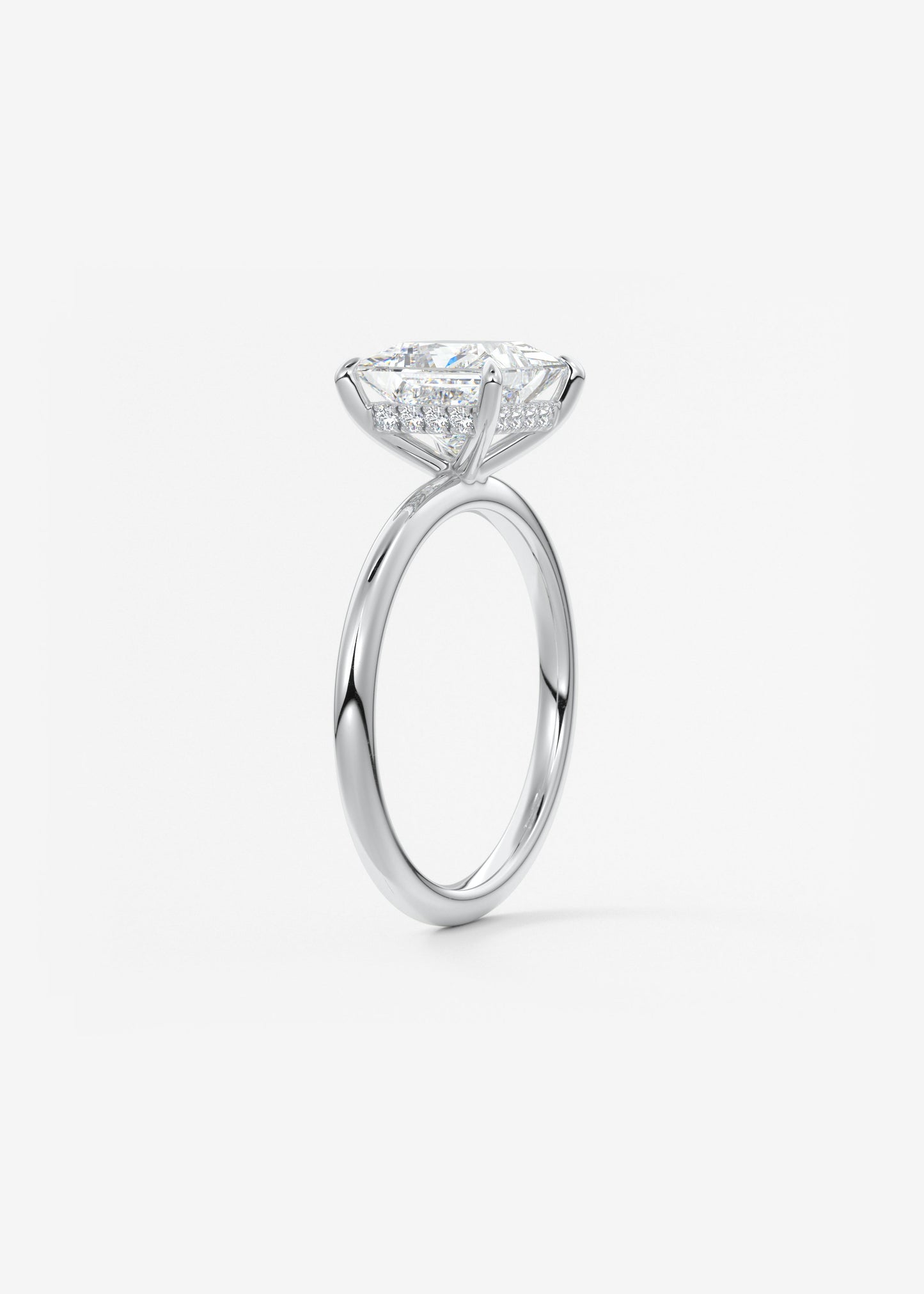 Oval Solitaire With Raised Basket Gallery Lab Grown Diamond Engagement Ring