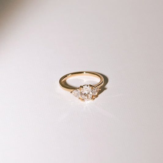 Cushion Hidden Halo Lab Grown Diamond Engagement Ring