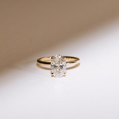 Cushion Hidden Halo Lab Grown Diamond Engagement Ring
