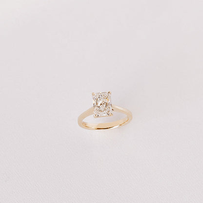 Cushion Hidden Halo Lab Grown Diamond Engagement Ring