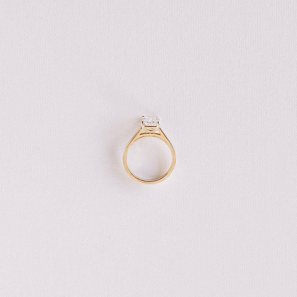 Cushion Hidden Halo Lab Grown Diamond Engagement Ring