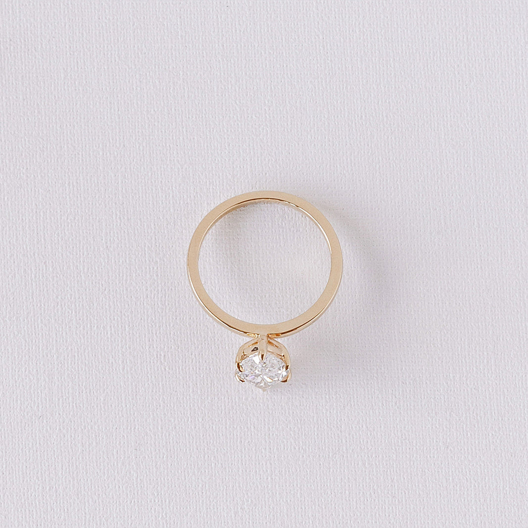 Cushion Hidden Halo Lab Grown Diamond Engagement Ring