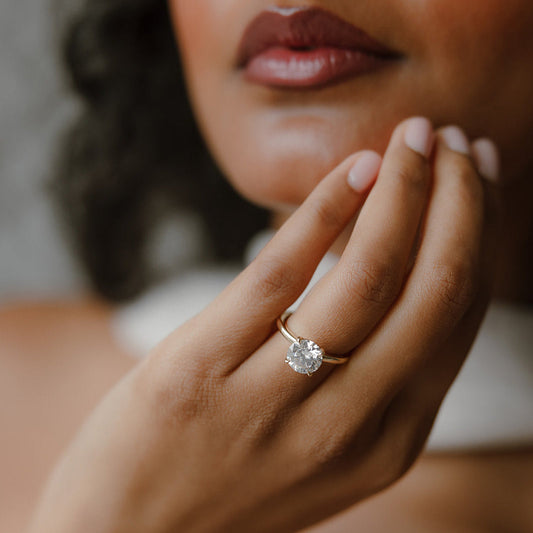Cushion Hidden Halo Lab Grown Diamond Engagement Ring