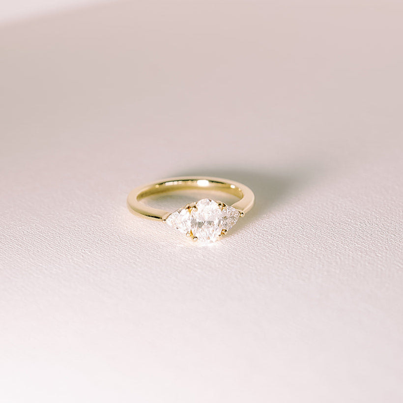 Cushion Hidden Halo Lab Grown Diamond Engagement Ring