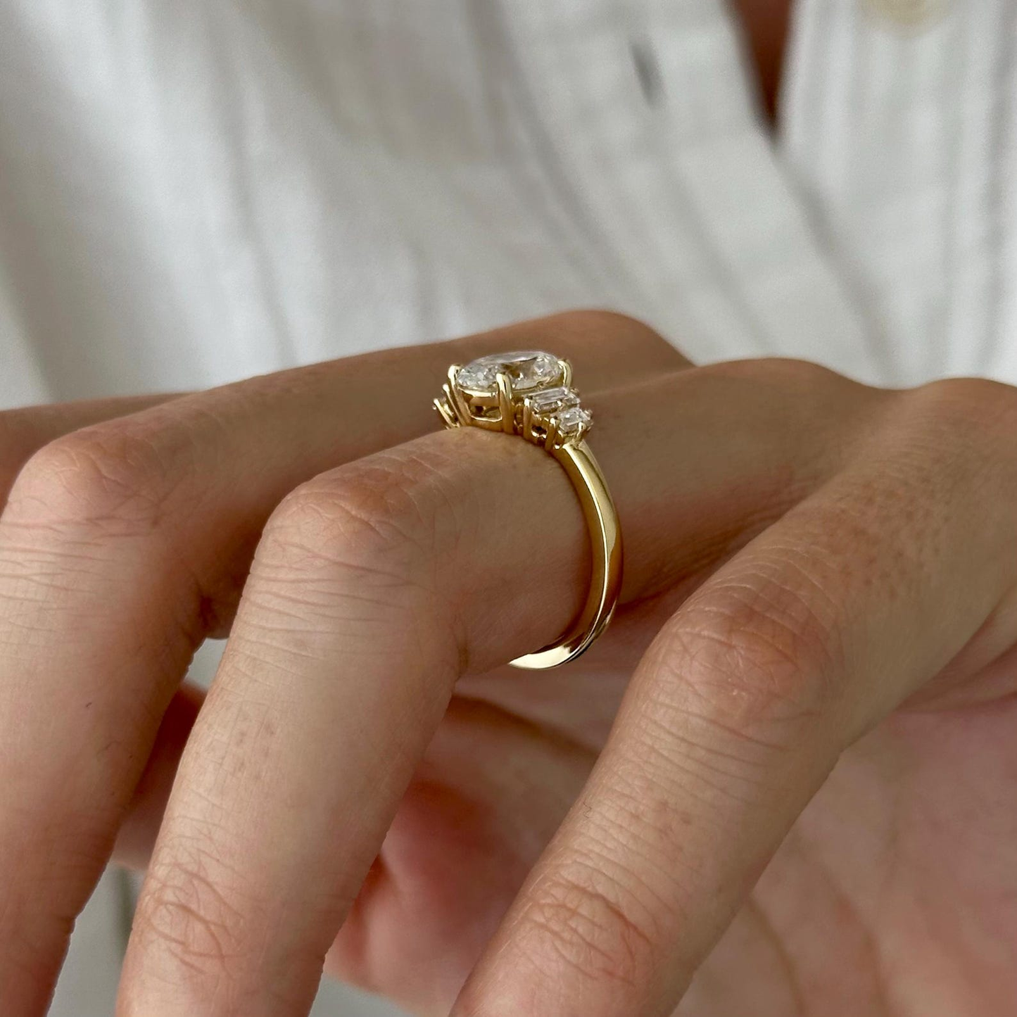 Round Halo, Pave & Split Shank Engagement Ring – 1.93 CT Lab Grown Diamond