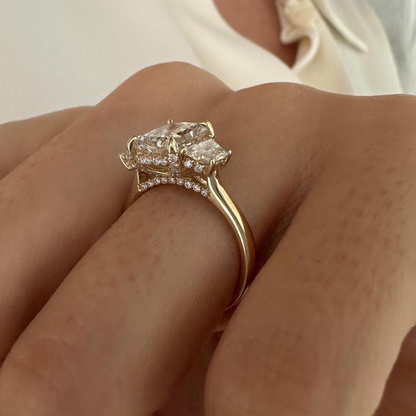 Round Halo, Pave & Split Shank Engagement Ring – 1.93 CT Lab Grown Diamond