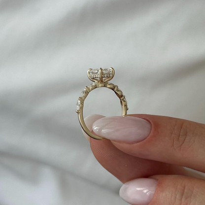 Round Halo, Pave & Split Shank Engagement Ring – 1.93 CT Lab Grown Diamond