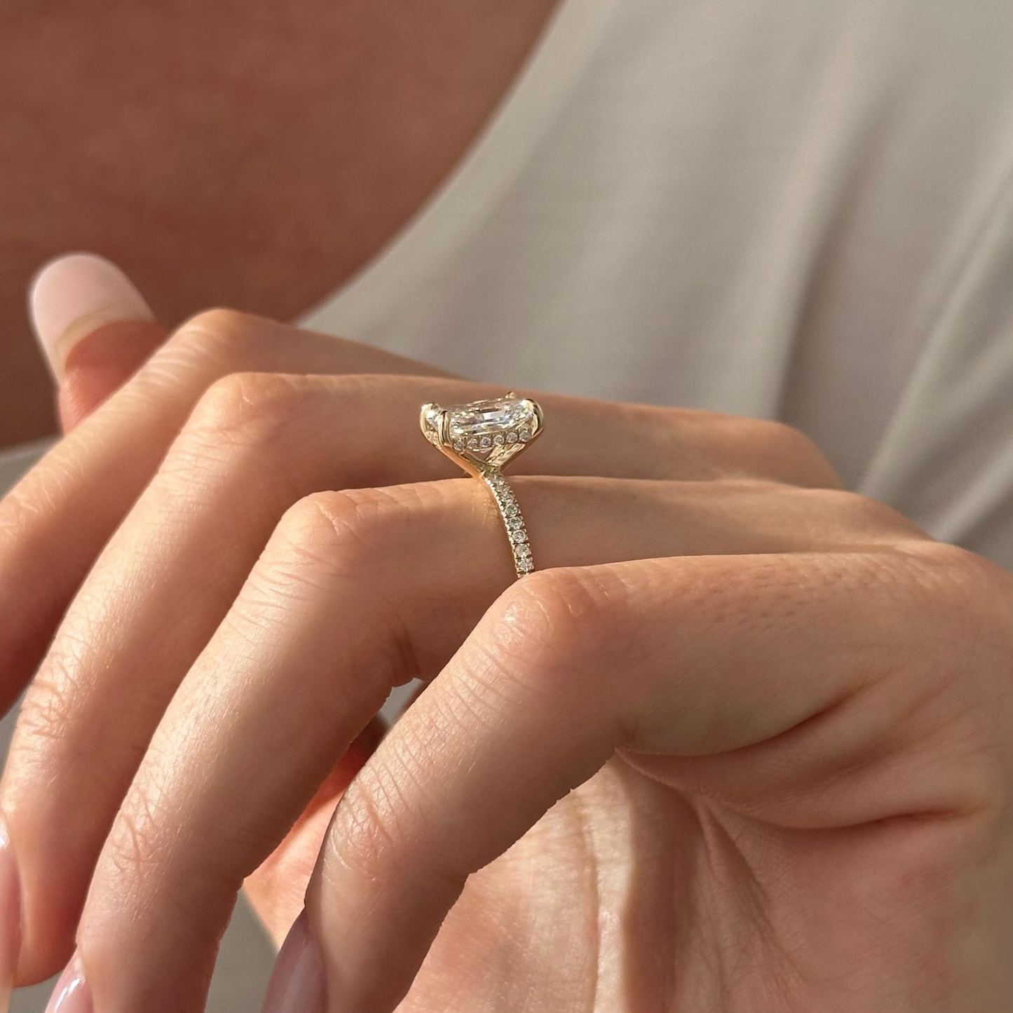 Round Halo, Pave & Split Shank Engagement Ring – 1.93 CT Lab Grown Diamond
