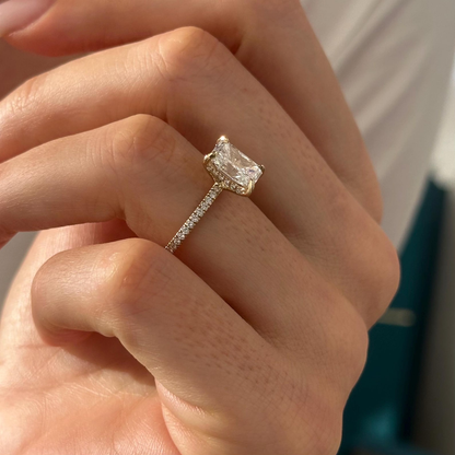 Round Halo, Pave & Split Shank Engagement Ring – 1.93 CT Lab Grown Diamond