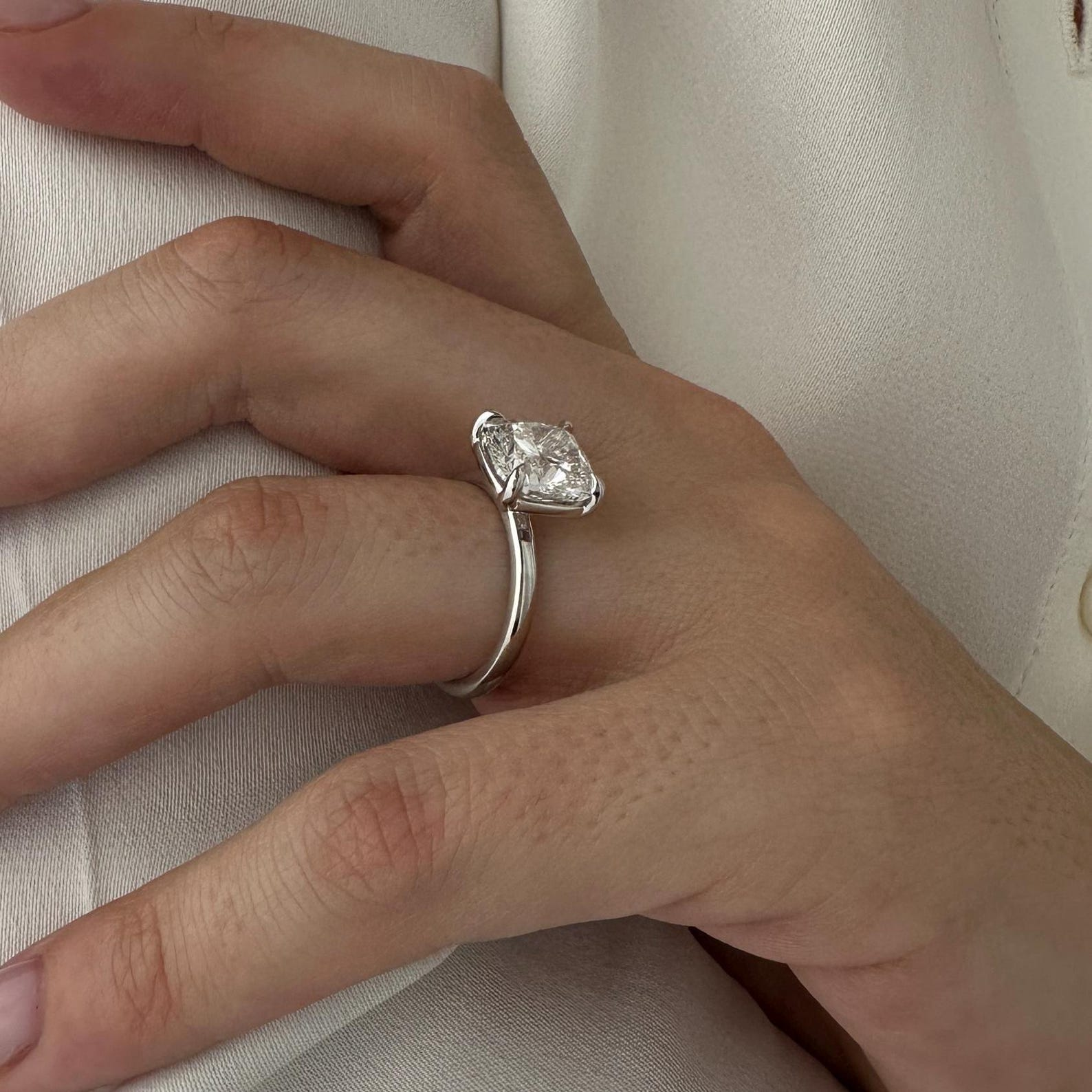 Round Halo, Pave & Split Shank Engagement Ring – 1.93 CT Lab Grown Diamond