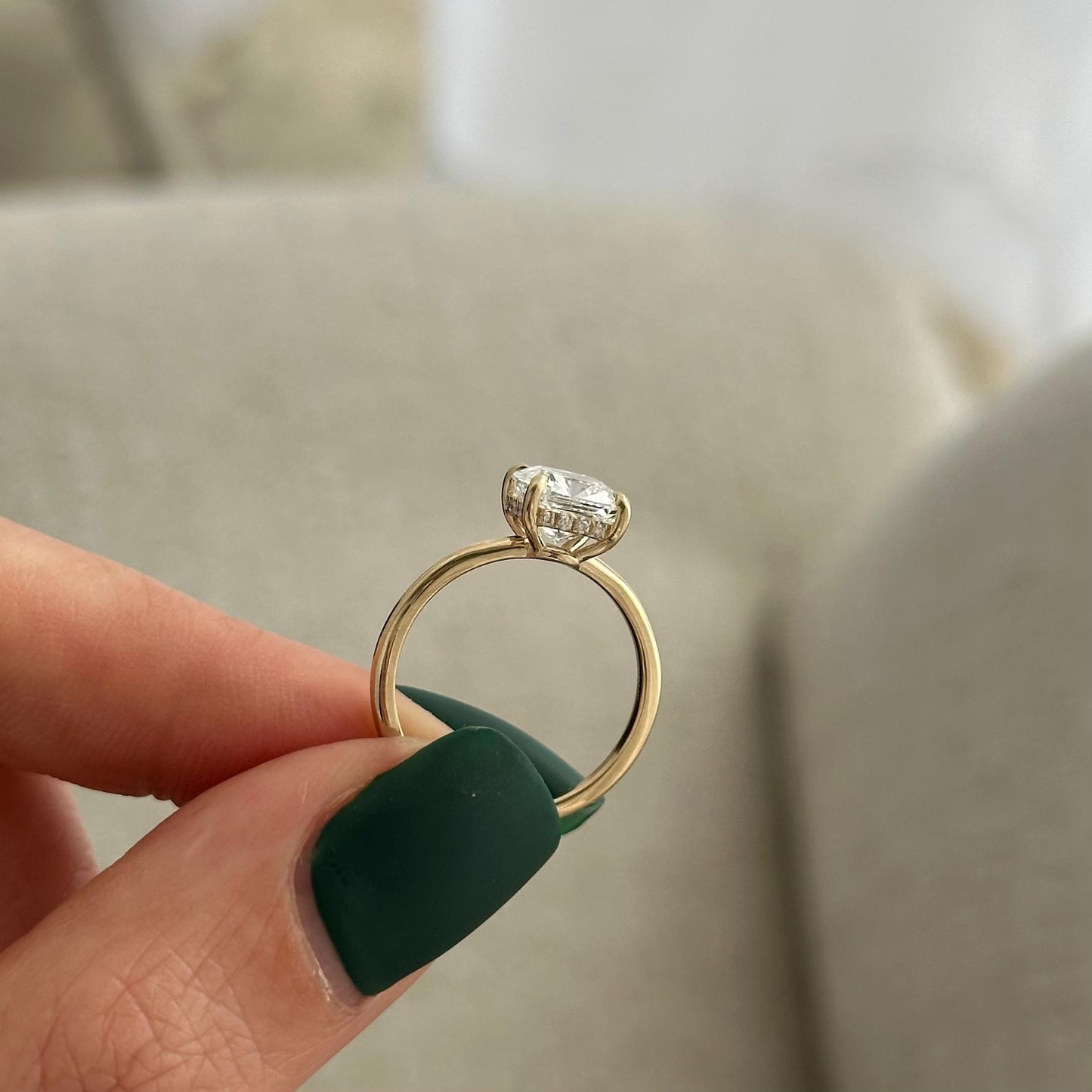 Round Halo, Pave & Split Shank Engagement Ring – 1.93 CT Lab Grown Diamond