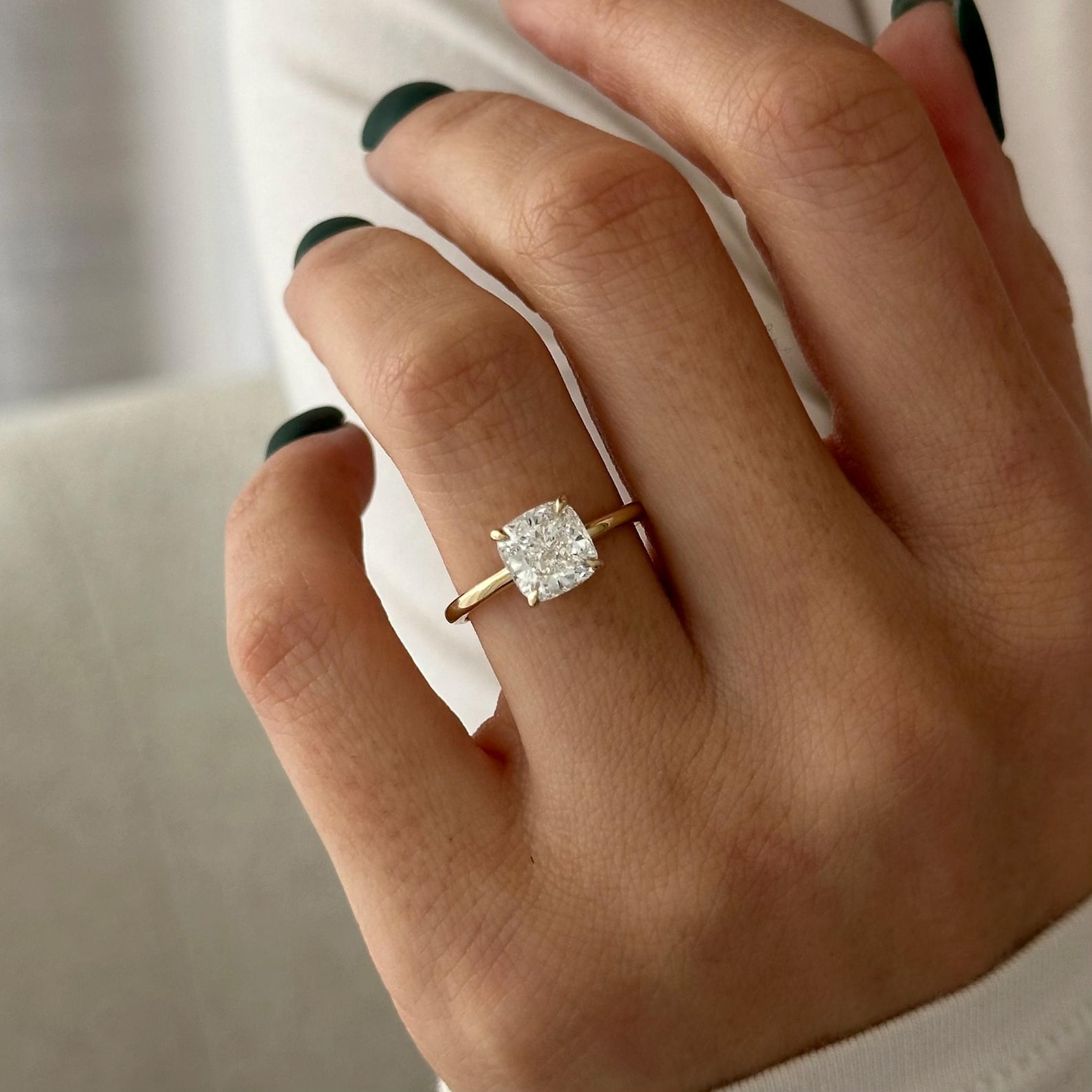 Round Halo, Pave & Split Shank Engagement Ring – 1.93 CT Lab Grown Diamond