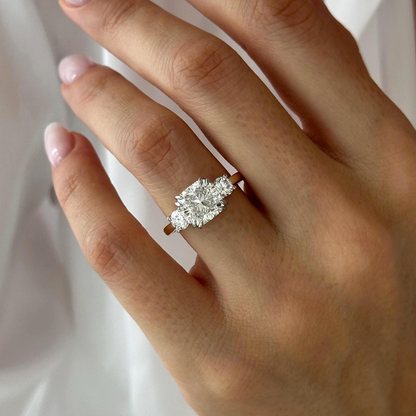 Round Halo, Pave & Split Shank Engagement Ring – 1.93 CT Lab Grown Diamond