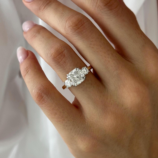 Round Halo, Pave & Split Shank Engagement Ring – 1.93 CT Lab Grown Diamond