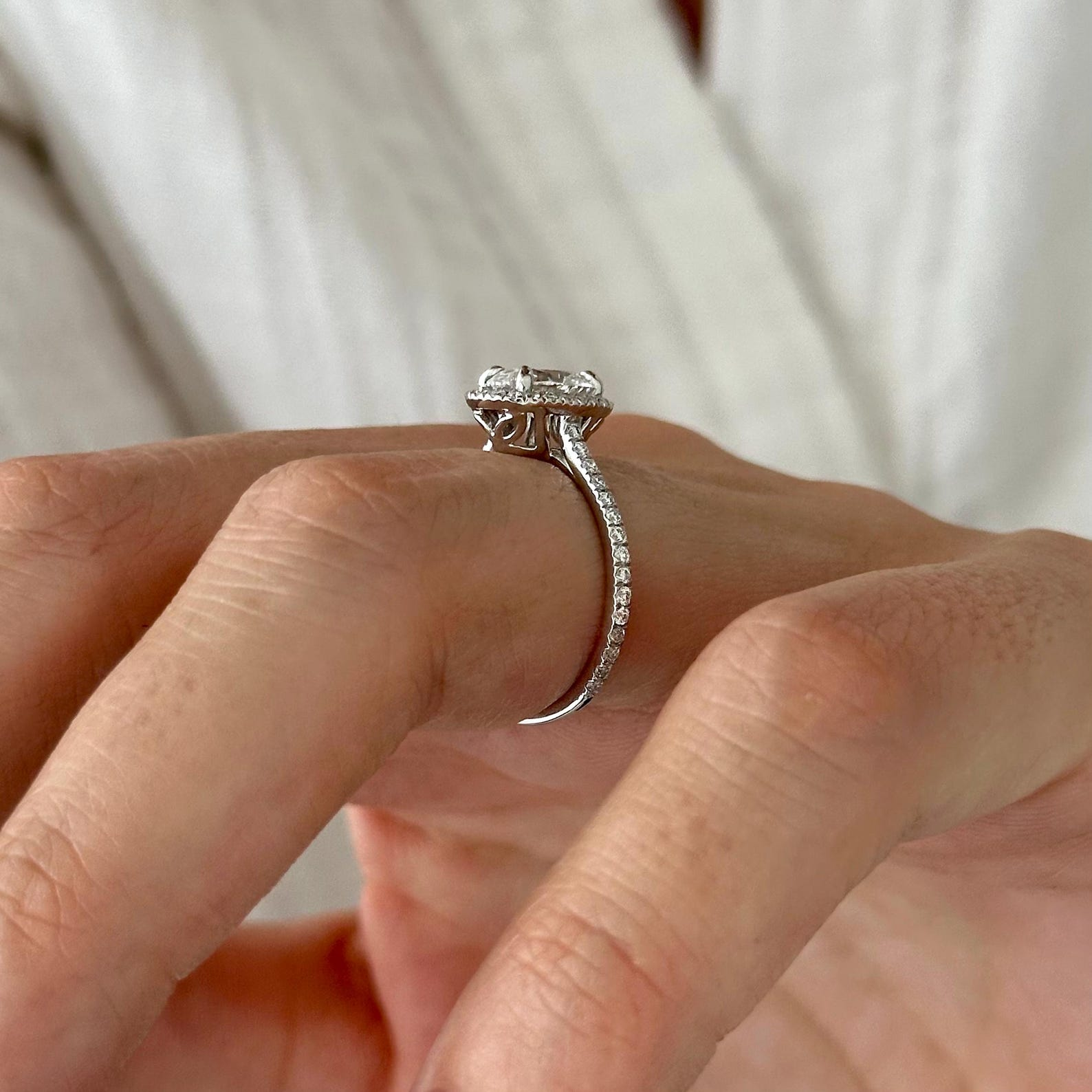 Round Halo, Pave & Split Shank Engagement Ring – 1.93 CT Lab Grown Diamond
