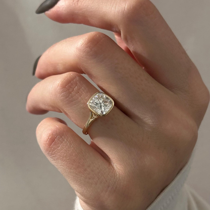 Round Halo, Pave & Split Shank Engagement Ring – 1.93 CT Lab Grown Diamond