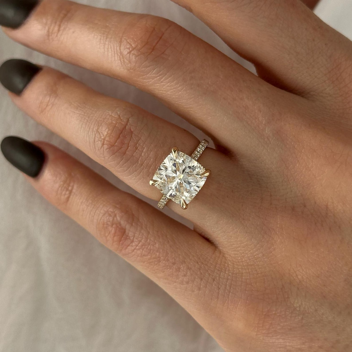 Round Halo, Pave & Split Shank Engagement Ring – 1.93 CT Lab Grown Diamond