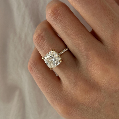 Round Halo, Pave & Split Shank Engagement Ring – 1.93 CT Lab Grown Diamond