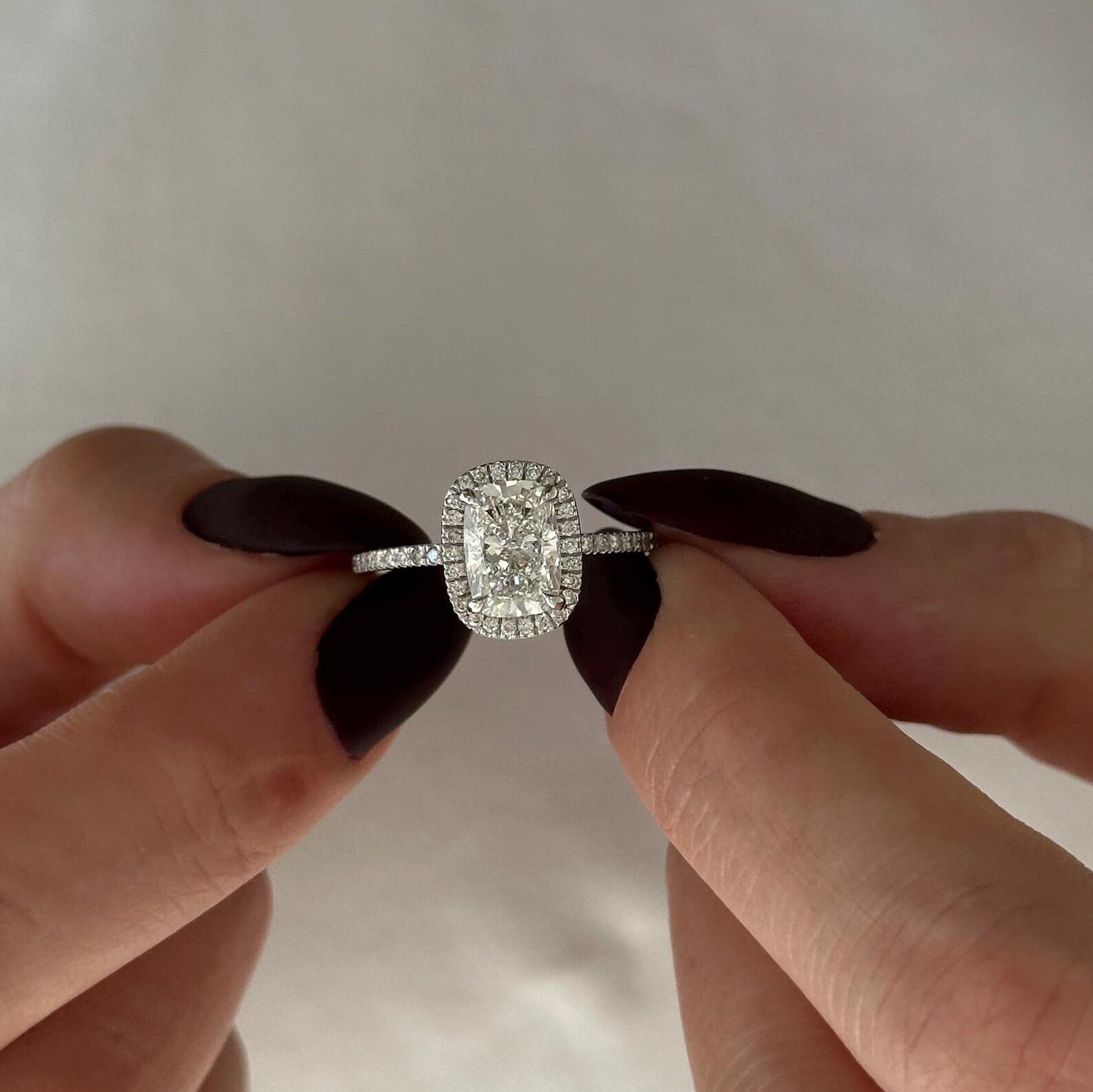 Round Halo, Pave & Split Shank Engagement Ring – 1.93 CT Lab Grown Diamond