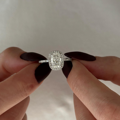 Round Halo, Pave & Split Shank Engagement Ring – 1.93 CT Lab Grown Diamond