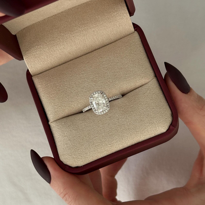 Round Halo, Pave & Split Shank Engagement Ring – 1.93 CT Lab Grown Diamond