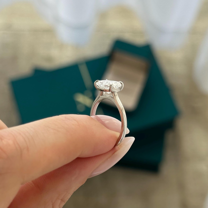 Round Halo, Pave & Split Shank Engagement Ring – 1.93 CT Lab Grown Diamond