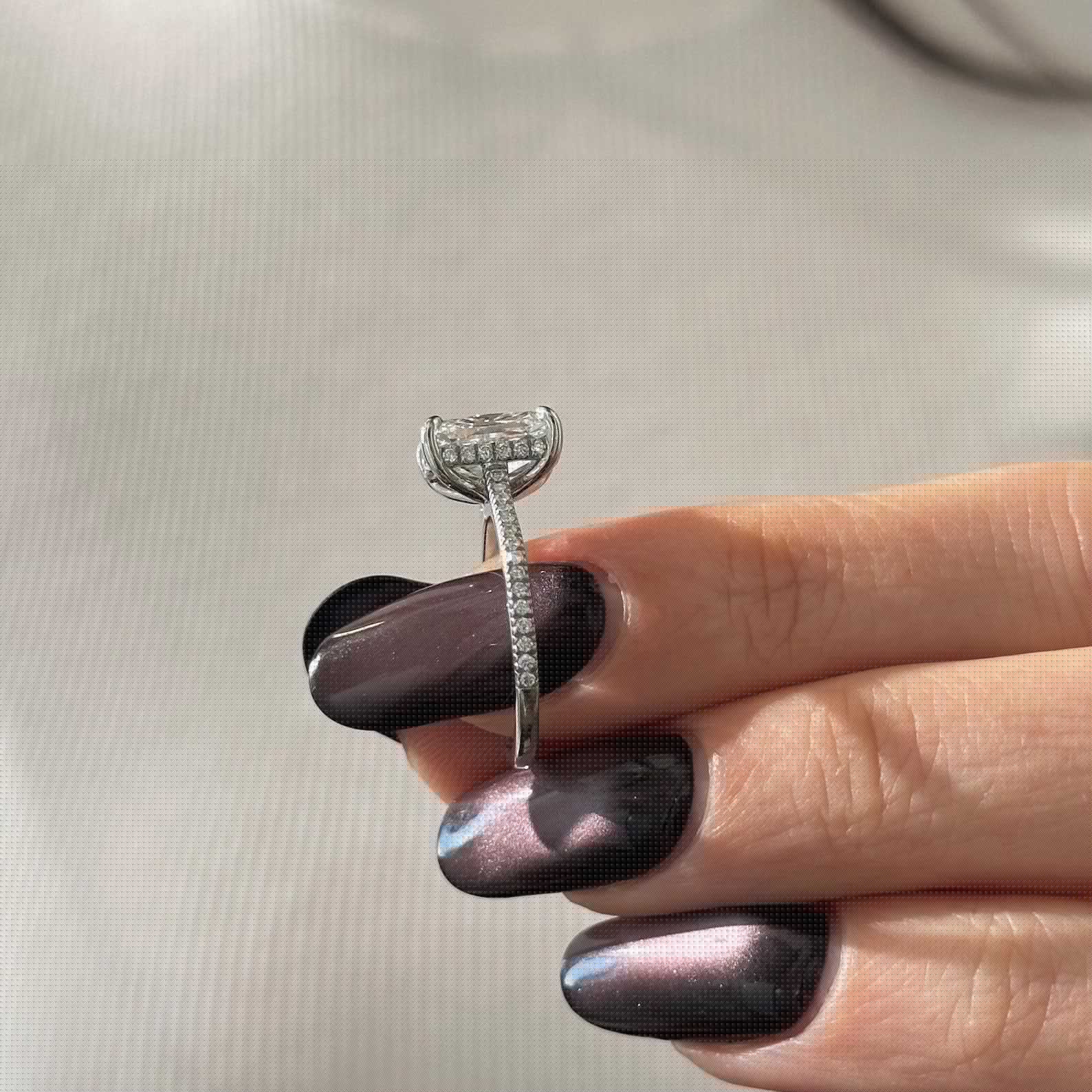 Round Halo, Pave & Split Shank Engagement Ring – 1.93 CT Lab Grown Diamond