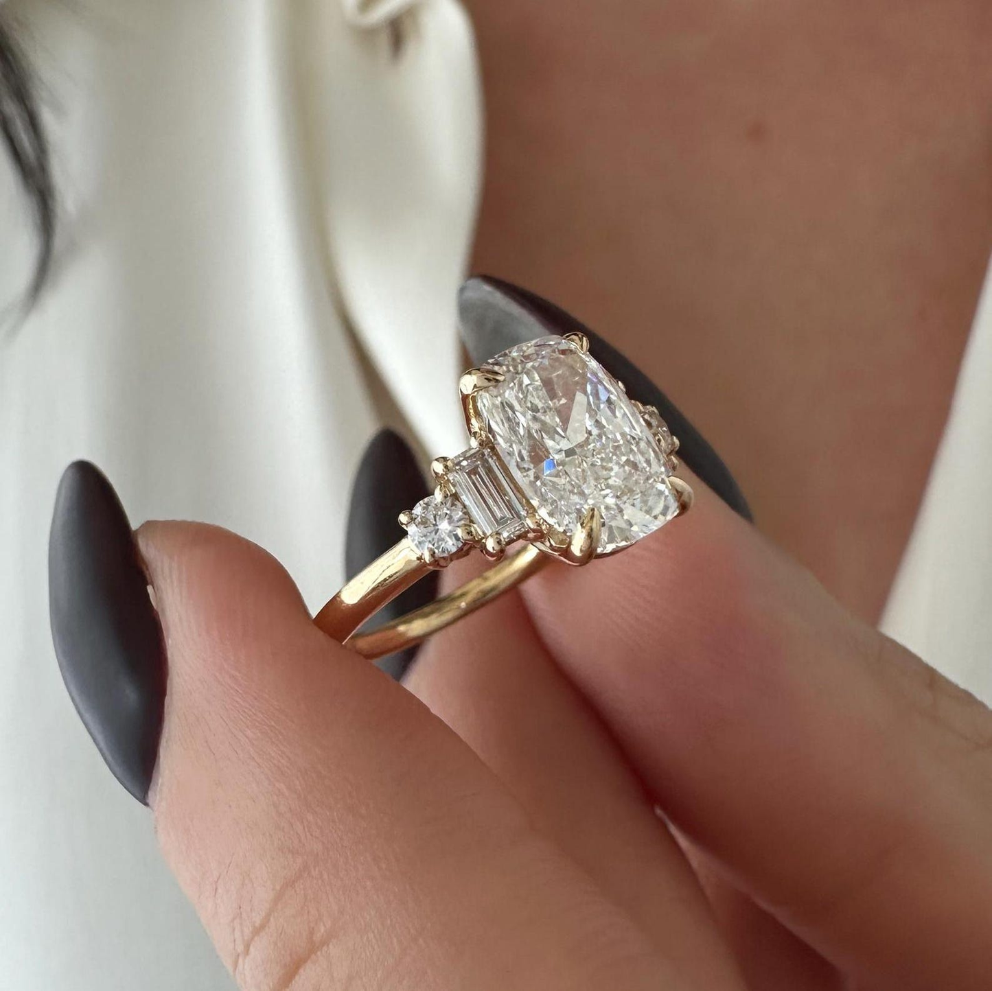 Round Halo, Pave & Split Shank Engagement Ring – 1.93 CT Lab Grown Diamond