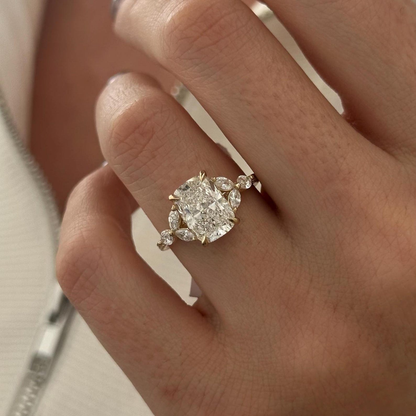 Round Halo, Pave & Split Shank Engagement Ring – 1.93 CT Lab Grown Diamond