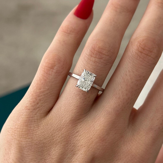 Round Halo, Pave & Split Shank Engagement Ring – 1.93 CT Lab Grown Diamond